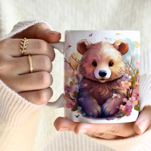 WIOSENNY WIELKANOCNY KUBEK 330ml NA PREZENT KAWĘ HERBATĘ WIOSNA MIŚ