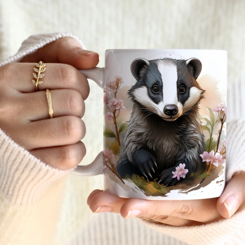 WIOSENNY WIELKANOCNY KUBEK 330ml NA PREZENT KAWĘ HERBATĘ WIOSNA BORSUK