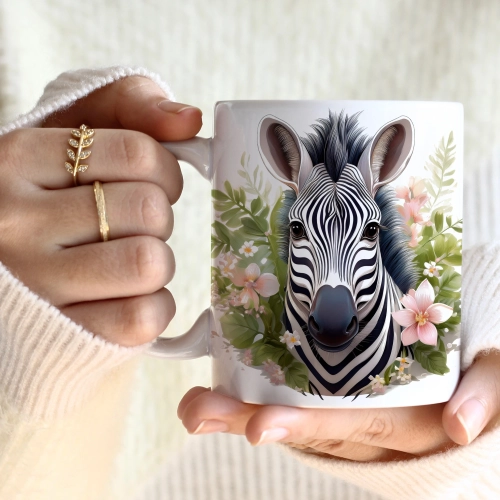 WIOSENNY WIELKANOCNY KUBEK 330ml NA PREZENT KAWĘ HERBATĘ WIOSNA ZEBRA