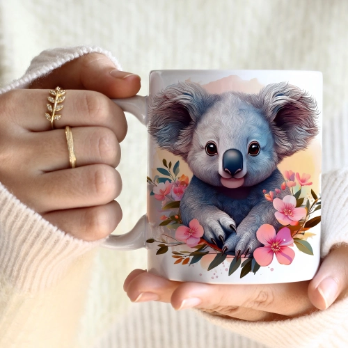 WIOSENNY WIELKANOCNY KUBEK 330ml NA PREZENT KAWĘ HERBATĘ WIOSNA KOALA