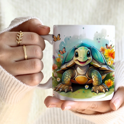 WIOSENNY WIELKANOCNY KUBEK 330ml NA PREZENT KAWĘ HERBATĘ WIOSNA ŻÓŁW