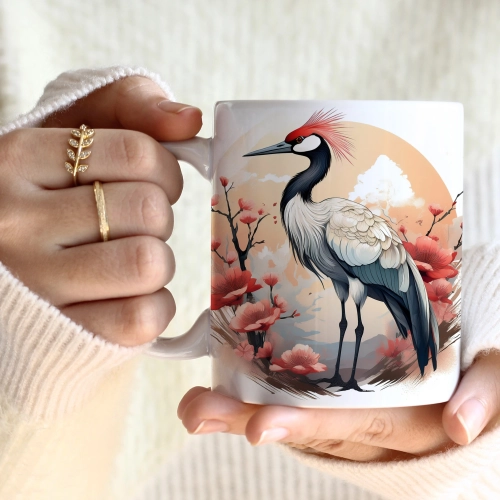 WIOSENNY WIELKANOCNY KUBEK 330ml NA PREZENT KAWĘ HERBATĘ WIOSNA PTAK