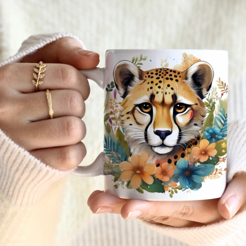 WIOSENNY WIELKANOCNY KUBEK 330ml NA PREZENT KAWĘ HERBATĘ WIOSNA TYGRYS