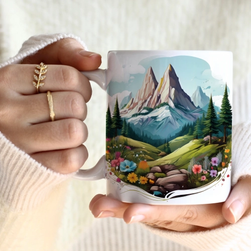 WIOSENNY WIELKANOCNY KUBEK 330ml NA PREZENT KAWĘ HERBATĘ WIOSNA GÓRY