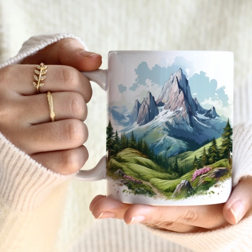 WIOSENNY WIELKANOCNY KUBEK 330ml NA PREZENT KAWĘ HERBATĘ WIOSNA GÓRY