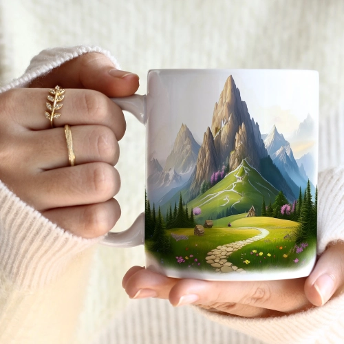 WIOSENNY WIELKANOCNY KUBEK 330ml NA PREZENT KAWĘ HERBATĘ WIOSNA GÓRY