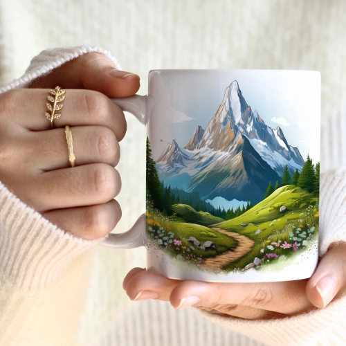 WIOSENNY WIELKANOCNY KUBEK 330ml NA PREZENT KAWĘ HERBATĘ WIOSNA GÓRY