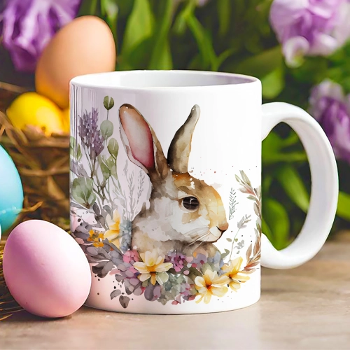WIELKANOCNY KUBEK 330ml NA PREZENT ZAJĄC ZAJĄCZEK KRÓLIK PISANKA ŚWIĄTECZNY