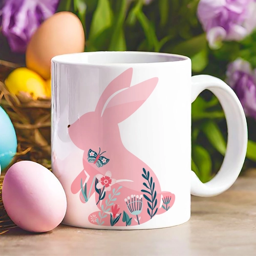 WIELKANOCNY KUBEK 330ml NA PREZENT ZAJĄC ZAJĄCZEK KRÓLIK PISANKA ŚWIĄTECZNY