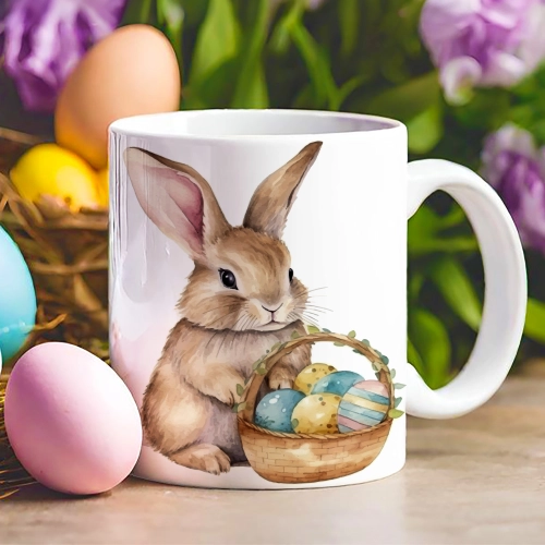 WIELKANOCNY KUBEK 330ml NA PREZENT ZAJĄC ZAJĄCZEK KRÓLIK PISANKA ŚWIĄTECZNY