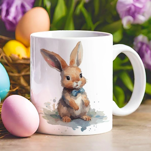WIELKANOCNY KUBEK 330ml NA PREZENT ZAJĄC ZAJĄCZEK KRÓLIK PISANKA ŚWIĄTECZNY