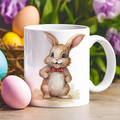 WIELKANOCNY KUBEK 330ml NA PREZENT ZAJĄC ZAJĄCZEK KRÓLIK PISANKA ŚWIĄTECZNY