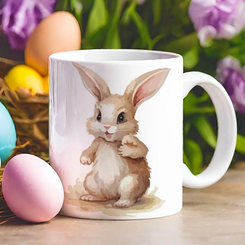 WIELKANOCNY KUBEK 330ml NA PREZENT ZAJĄC ZAJĄCZEK KRÓLIK PISANKA ŚWIĄTECZNY