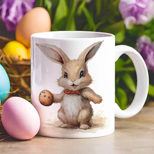WIELKANOCNY KUBEK 330ml NA PREZENT ZAJĄC ZAJĄCZEK KRÓLIK PISANKA ŚWIĄTECZNY