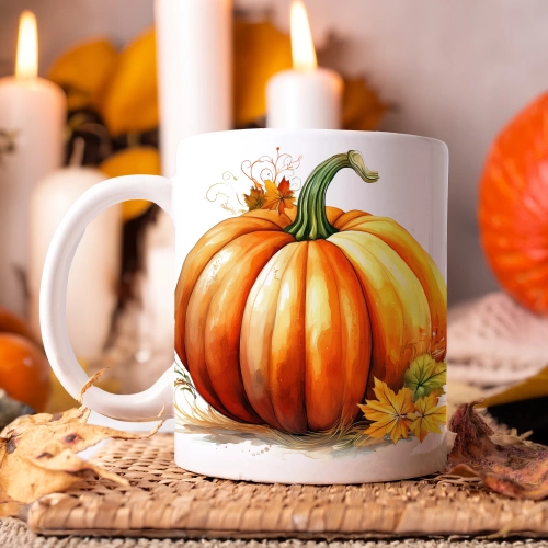 JESIENNY KUBEK 330ml NA HERBATĘ KAWĘ NA PREZENT JESIEŃ DYNIA