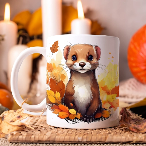 JESIENNY KUBEK 330ml NA HERBATĘ KAWĘ NA PREZENT JESIEŃ ŁASICA