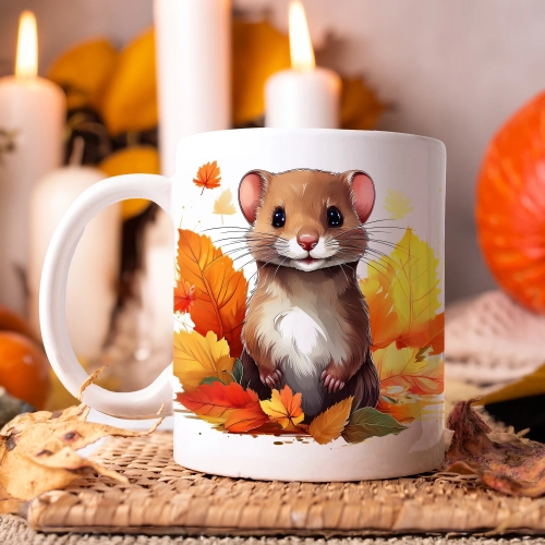 JESIENNY KUBEK 330ml NA HERBATĘ KAWĘ NA PREZENT JESIEŃ ŁASICA