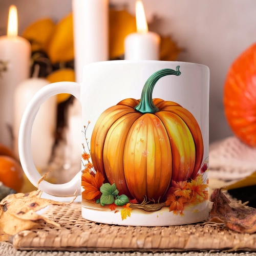 JESIENNY KUBEK 330ml NA HERBATĘ KAWĘ NA PREZENT JESIEŃ DYNIA