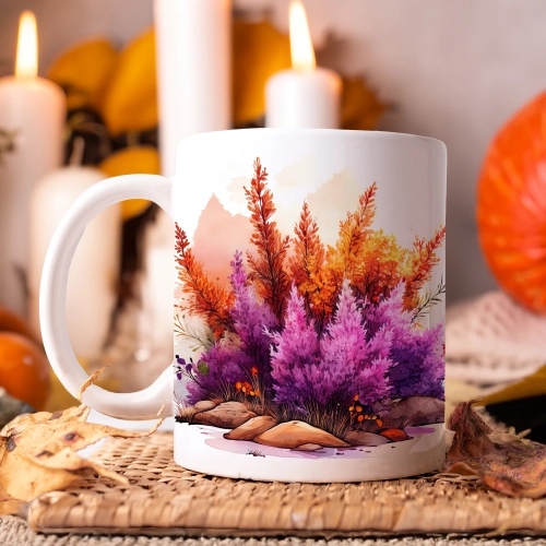 JESIENNY KUBEK 330ml NA HERBATĘ KAWĘ NA PREZENT JESIEŃ DRZEWO LAS