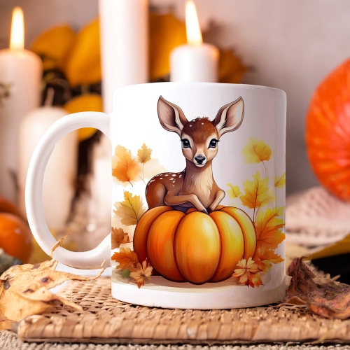 JESIENNY KUBEK 330ml NA HERBATĘ KAWĘ NA PREZENT JESIEŃ DYNIA SARENKA SARNA