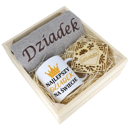 SUPER PREZENT DLA DZIADKA RĘCZNIK + KUBEK SKRZYNKA