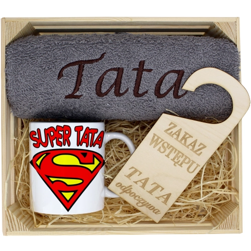 PREZENT DLA TATY RĘCZNIK + KUBEK DZIEŃ OJCA TATA