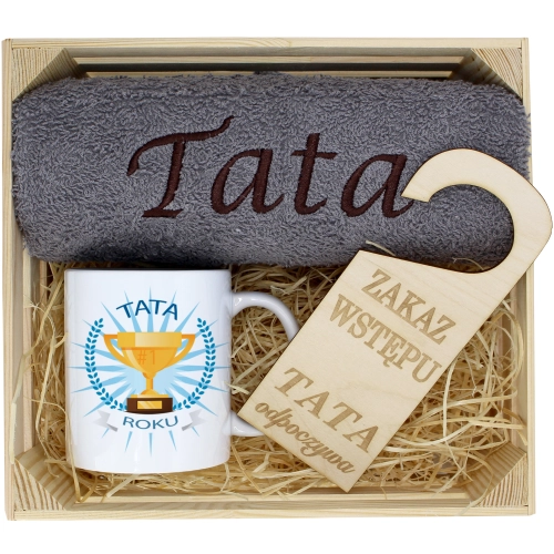 PREZENT DLA TATY RĘCZNIK + KUBEK DZIEŃ OJCA TATA