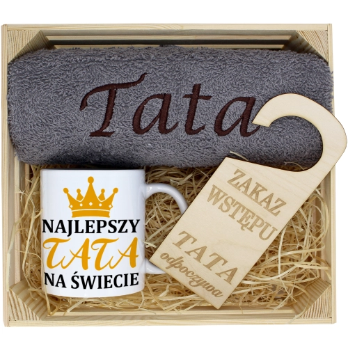 PREZENT DLA TATY RĘCZNIK + KUBEK DZIEŃ OJCA TATA