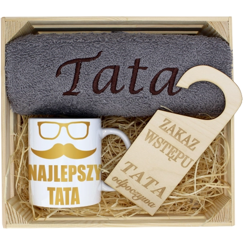 PREZENT DLA TATY RĘCZNIK + KUBEK DZIEŃ OJCA TATA