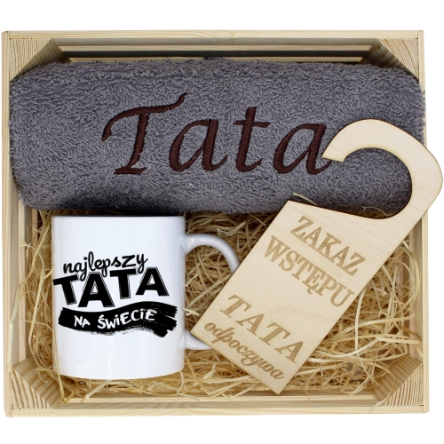 PREZENT DLA TATY RĘCZNIK + KUBEK DZIEŃ OJCA TATA
