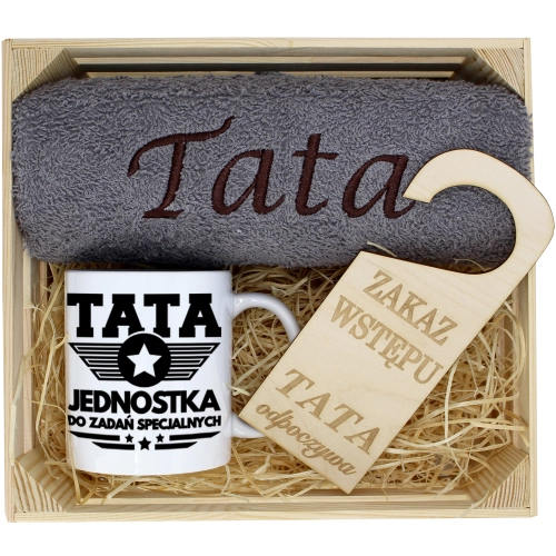PREZENT DLA TATY RĘCZNIK + KUBEK DZIEŃ OJCA TATA