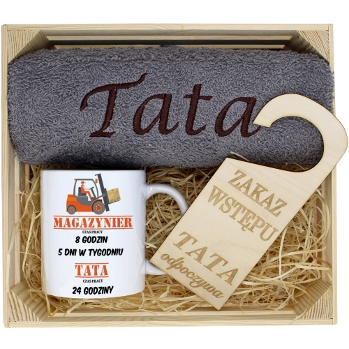PREZENT DLA TATY RĘCZNIK + KUBEK DZIEŃ OJCA TATA