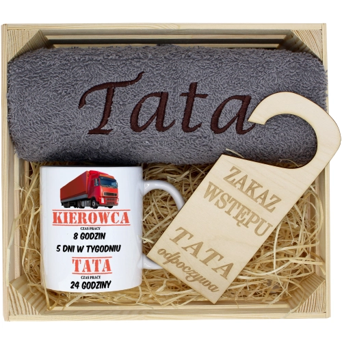 PREZENT DLA TATY RĘCZNIK + KUBEK DZIEŃ OJCA TATA