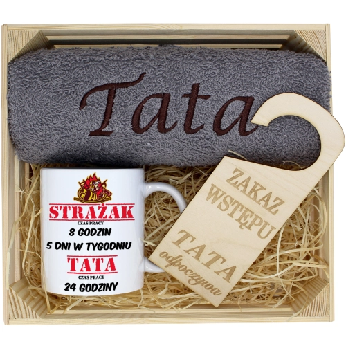 PREZENT DLA TATY RĘCZNIK + KUBEK DZIEŃ OJCA TATA