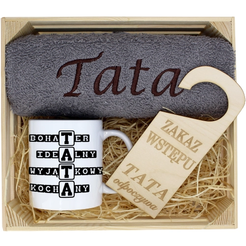 PREZENT DLA TATY RĘCZNIK + KUBEK DZIEŃ OJCA TATA