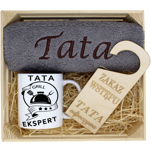 PREZENT DLA TATY RĘCZNIK + KUBEK DZIEŃ OJCA TATA