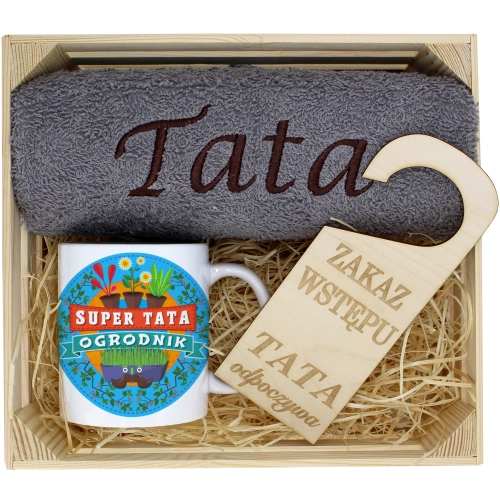PREZENT DLA TATY RĘCZNIK + KUBEK DZIEŃ OJCA TATA