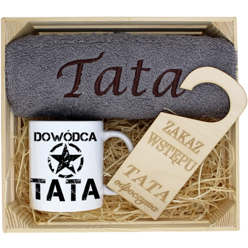 PREZENT DLA TATY RĘCZNIK + KUBEK DZIEŃ OJCA TATA