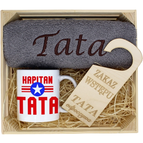 PREZENT DLA TATY RĘCZNIK + KUBEK DZIEŃ OJCA TATA