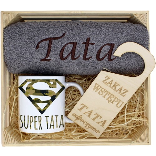 PREZENT DLA TATY RĘCZNIK + KUBEK DZIEŃ OJCA TATA