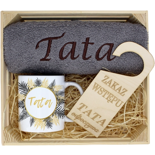 PREZENT DLA TATY RĘCZNIK + KUBEK DZIEŃ OJCA TATA