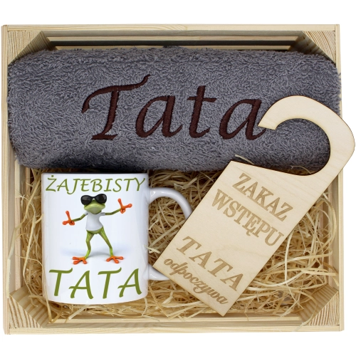 PREZENT DLA TATY RĘCZNIK + KUBEK DZIEŃ OJCA TATA