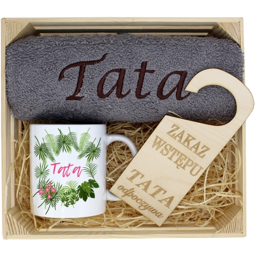 PREZENT DLA TATY RĘCZNIK + KUBEK DZIEŃ OJCA TATA