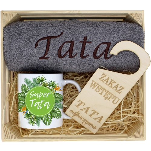 PREZENT DLA TATY RĘCZNIK + KUBEK DZIEŃ OJCA TATA