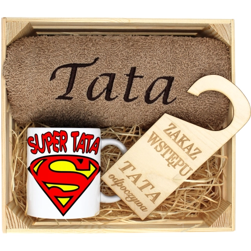PREZENT DLA TATY RĘCZNIK + KUBEK DZIEŃ OJCA TATA