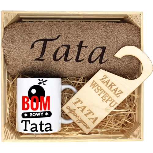 PREZENT DLA TATY RĘCZNIK + KUBEK DZIEŃ OJCA TATA