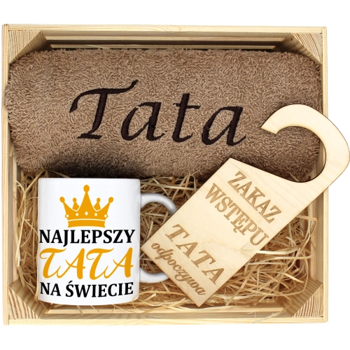 PREZENT DLA TATY RĘCZNIK + KUBEK DZIEŃ OJCA TATA