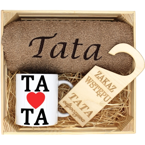 PREZENT DLA TATY RĘCZNIK + KUBEK DZIEŃ OJCA TATA