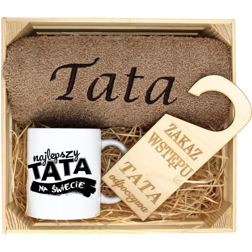 PREZENT DLA TATY RĘCZNIK + KUBEK DZIEŃ OJCA TATA