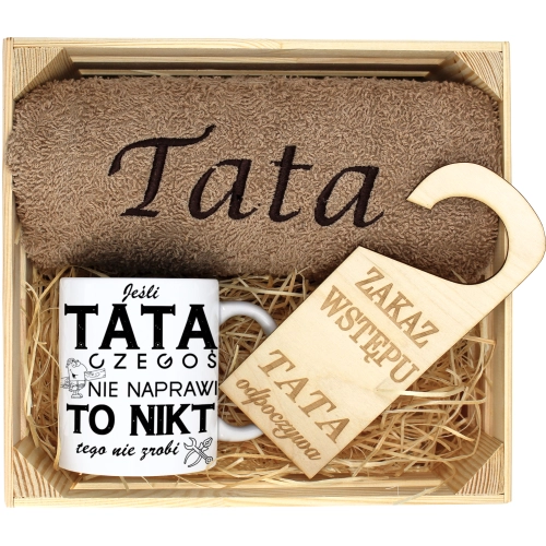 PREZENT DLA TATY RĘCZNIK + KUBEK DZIEŃ OJCA TATA